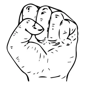Fist hand icon. Vector illustration fist. Fist up hand drawn. Stock Illustration