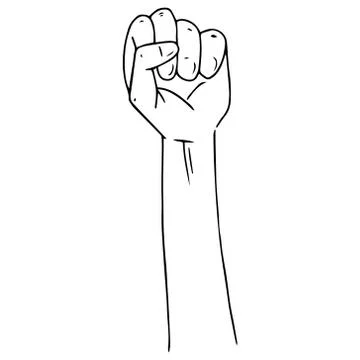 Fist hand icon. Vector illustration fist. Fist up hand drawn. Stock Illustration