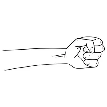 Fist hand icon. Vector illustration fist. Fist up hand drawn. Stock Illustration