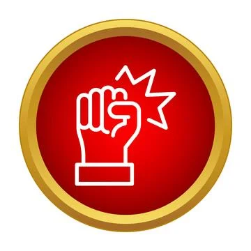 Fist hitting icon symbolizing power protest and revolution Stock Illustration