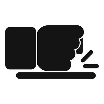 Fist hitting surface symbolizing strength impact aggression Illustrazione stock