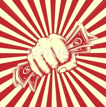 Fist Holding Cash Stock Illustration