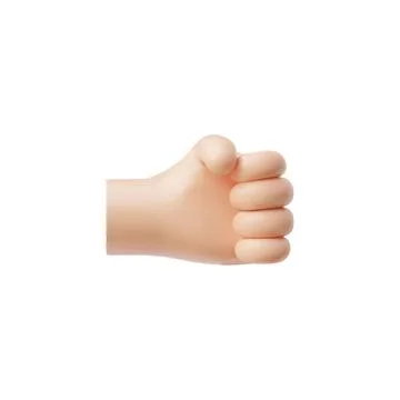 Fist icon in 3D vector illustration. Protest concept. Stockillustratie