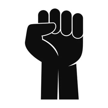 Fist up icon, simple style Illustrazione stock