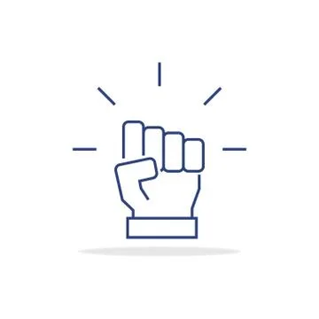 Fist icon in thin line style. Vector symbol. Stock Illustration