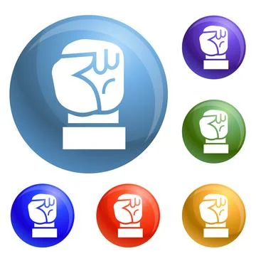 Fist up icons set 库存插图