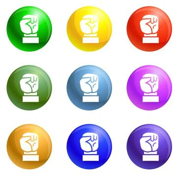 Fist up icons set vector Illustrazione stock