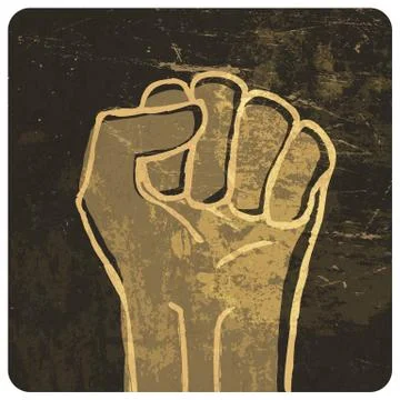 Fist illustration. with grunge texture, vector Stock Illustration