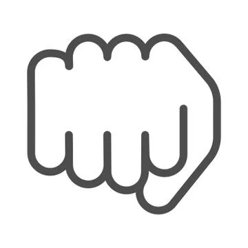Fist line icon. Forward punch vector illustration isolated on white. Power Ilustração Stock