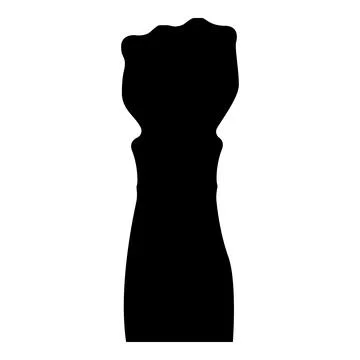 Fist protest concept arm hand raised in clenched in up icon black color vec.. Stock Illustration
