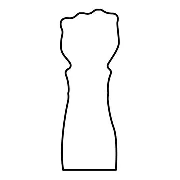 Fist protest concept arm hand raised in clenched in up contour outline line.. Stock Illustration