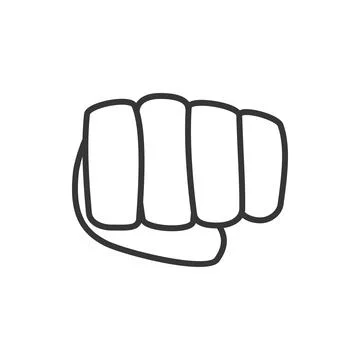 Fist Pump Gesture Outline Vector Illustration Stock Illustration