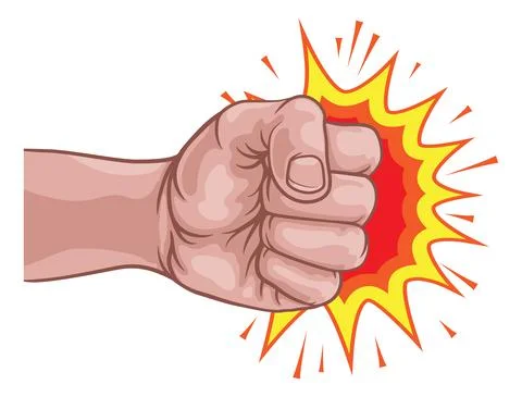 Fist Punch Hand Comic Pop Art Explosion Cartoon イラスト素材