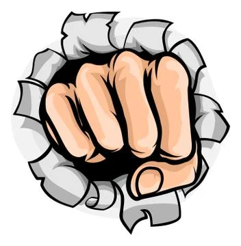 Fist Punching Hole Stockillustratie
