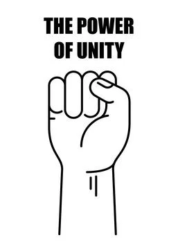 Fist raise up, the power of unity Illustrazione stock