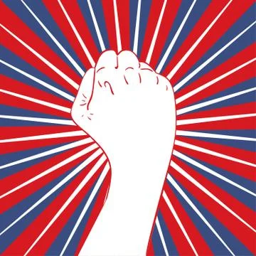 Fist raised up banner Stock-Illustration