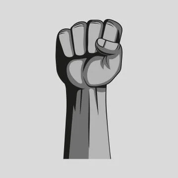 Fist revolution on a grey background. Vector illustration. 스톡 일러스트