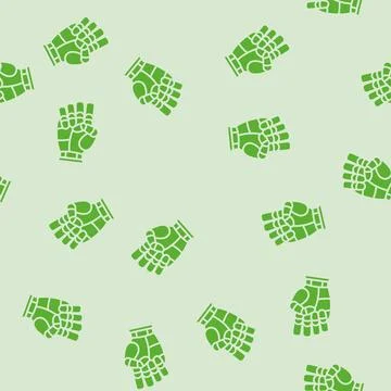 Fist robot hand gesture glyph seamless pattern Stock Illustration