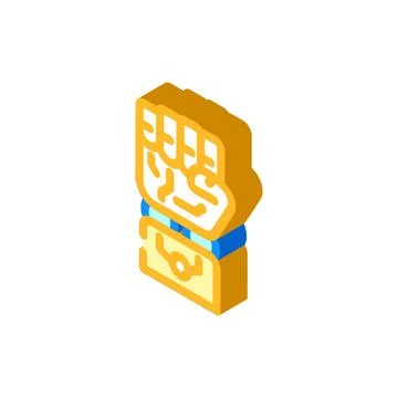 Fist robot hand gesture isometric icon vector illustration Illustrazione stock