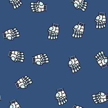 Fist robot hand gesture vector seamless pattern Stock Illustration