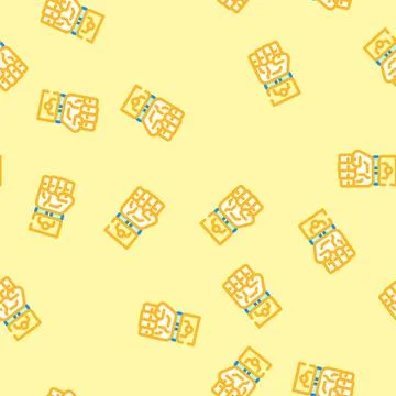 Fist robot hand gesture vector seamless pattern Stock Illustration