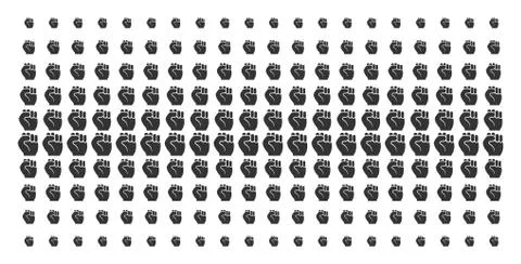 Fist Shape Halftone Pattern Stock Illustration