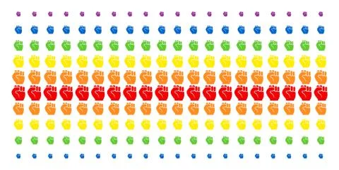 Fist Shape Halftone Spectral Pattern Stock Illustration