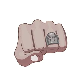Fist with skull ring Stock-Illustration