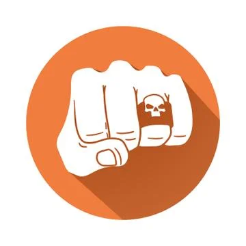 Fist with skull ring symbol Stock-Illustration