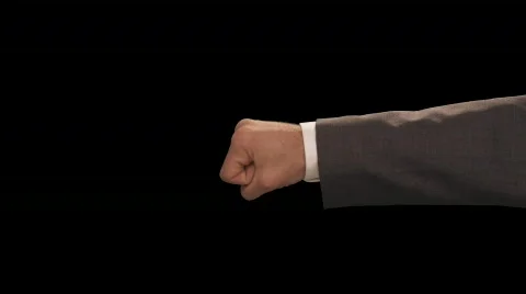 Fist Slamming and exits Stock Footage 754515