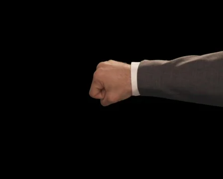 Fist Slamming and exits Stock Footage 754516