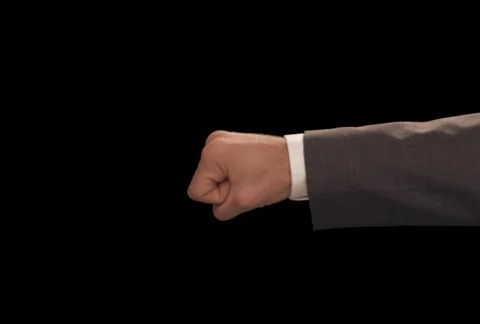 Fist Slamming and exits Stock Footage 754517
