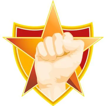 Fist with star and shield Stock Illustration