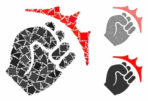Fist strike Composition Icon of Bumpy Items Stock Illustration