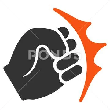 Fist Strike Flat Icon Stock Illustration
