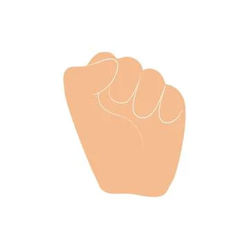 Fist stylized vector sign. Hand flat icon. Revolution power or support concep Stock Illustration