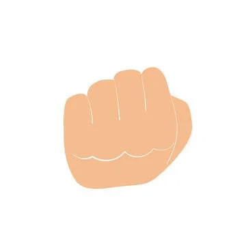 Fist stylized vector sign. Hand flat icon. Revolution power or support concept Stock Illustration