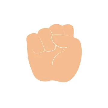 Fist stylized vector sign. Hand flat icon. Revolution power or support concept Stock Illustration