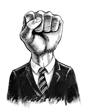 Fist in suit Illustrazione stock