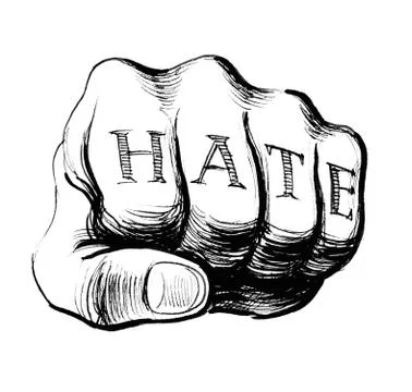 Fist with a tattoo Illustrazione stock