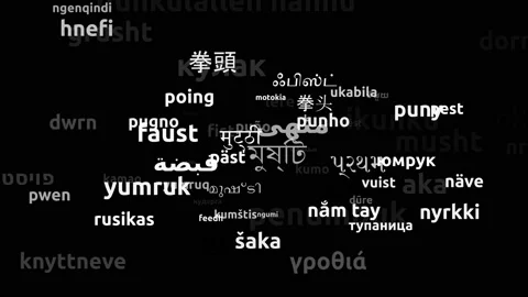 Fist Translated in 72 Worldwide Languages Endless Looping 3d Zooming Wordclou Stock Footage 145212875