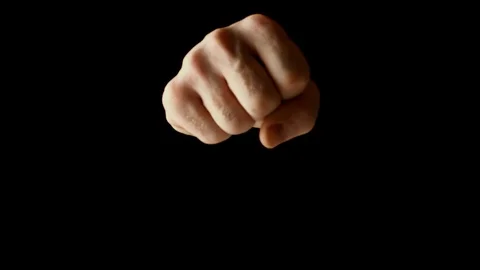 Fist unclenched and show open palm Stock Footage
