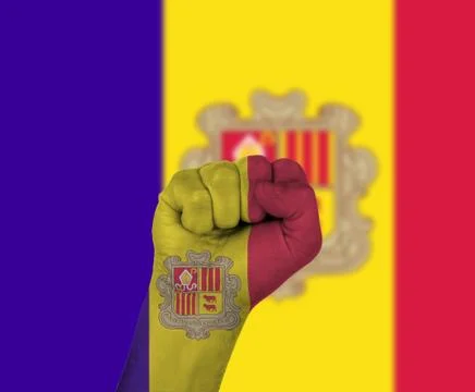Fist wrapped in the flag of andorra Stock Illustration
