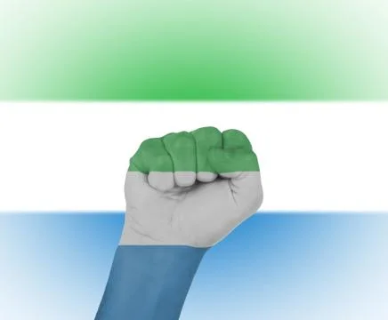 Fist wrapped in the flag of sierra leone Stock Illustration