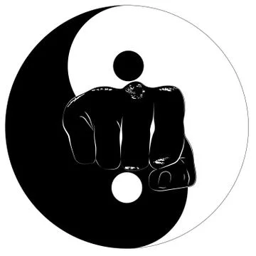 Fist Yin Yang Stock Illustration
