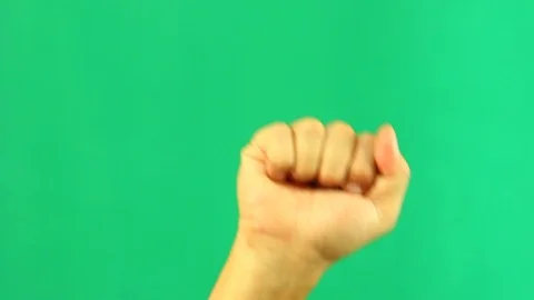 Fisting hand with green screen, Chiangmai Thailand Stock Footage 112126880