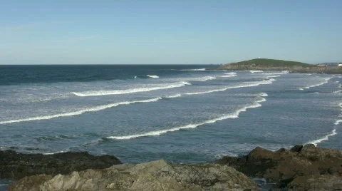 Fistral beach Newquay waves. Vídeo Stock 291870