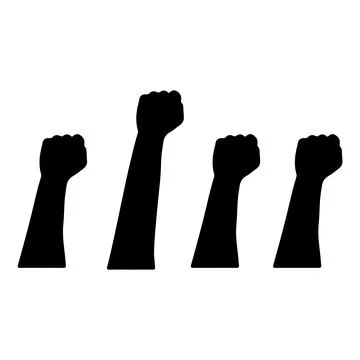 Fists in the air Stock Illustration