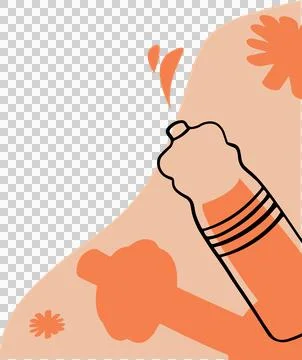 Fists are bumping forming abstract vector art over peach floral shape on Stock Illustration
