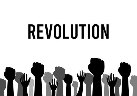 Fists hands up vector illustration. Concept of unity, revolution, fight, coop イラスト素材